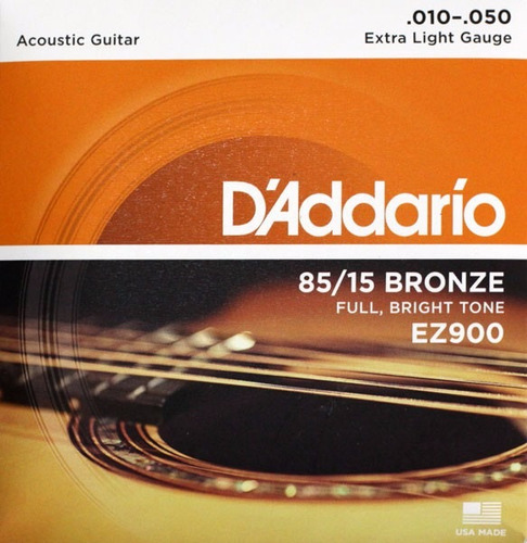 Encordado D'addario Acústica E Z 900 Extra Light 0.10 - 0.50