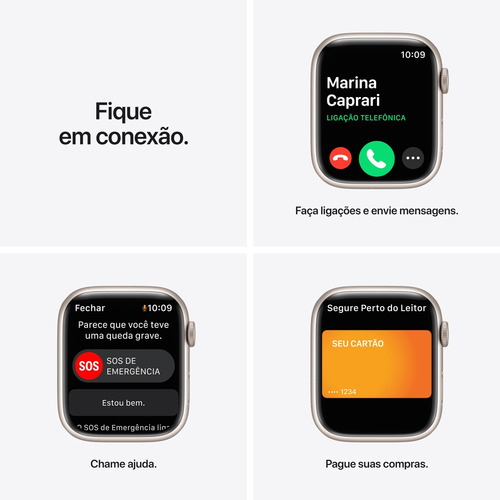 Apple Watch Nike Series 7 Gps 45mm Estelar Alumínio Nike