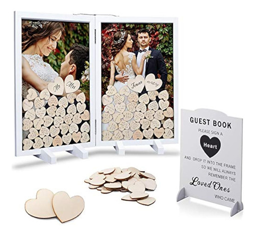 Glm Wedding Guest Book Alternative With Sign, 160 Hearts And