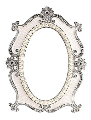 Nerien - Espejo Ovalado De Maquillaje, Blanco
