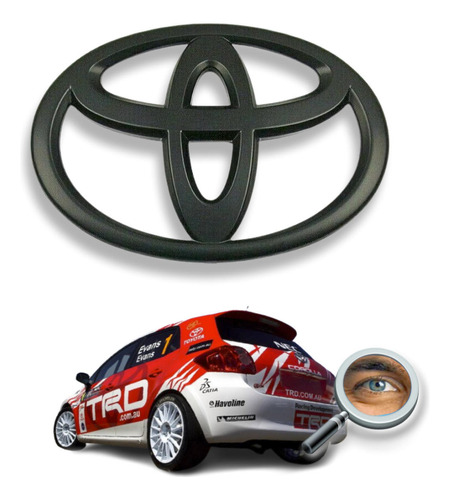 Insignia Emblema Toyota 12 X 8cm Negra Mate  Tuningchrome