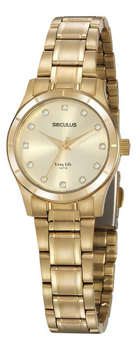 Relogio Seculus Feminino Dourado Pequeno 20888lpsvda1