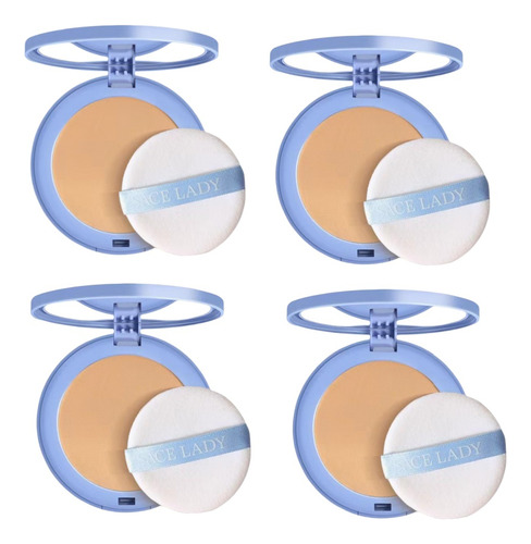 Polvo Facial Setting Oil Control, Polvo Mate, Acabado, 4 Pcs