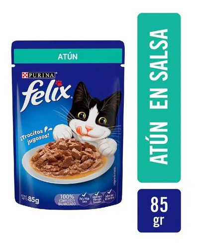 Alimento Felix Para Gato Adulto Sabor Atún En Sobre De 85g