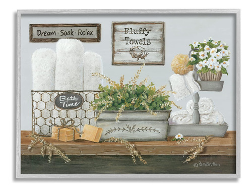 Stupell Industries Country Washroom Counter Still Life Toall