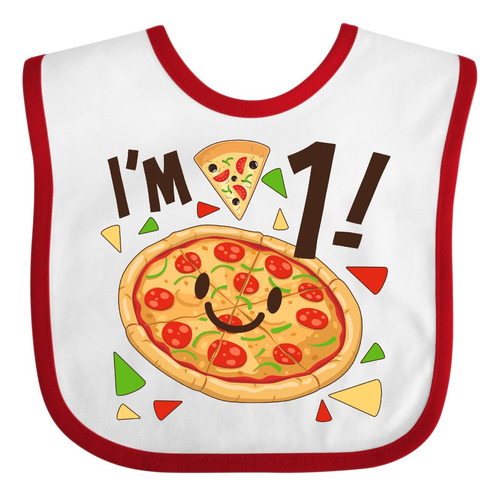 Inktastic I'm 1 Pizza - Babero Para Fiesta De Cumpleanos, Co