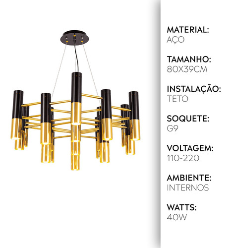 Pendente Lustre Luminaria Sala Mesa Jantar Quarto Moderno