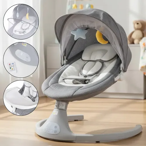 Cadeira Premium De Descanso Ninar Elétrica Baby Style Bliss