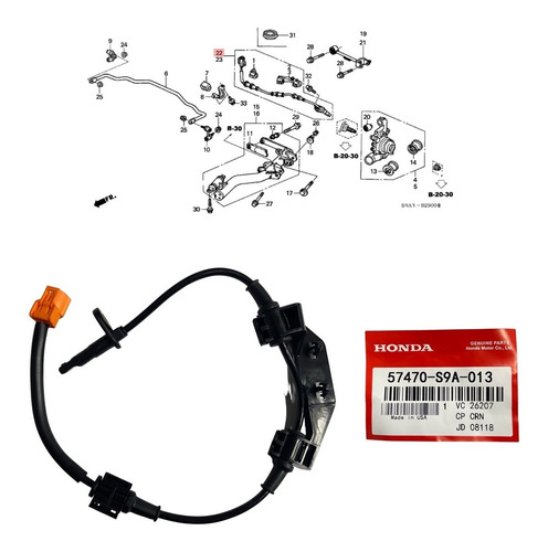 Sensor Abs Trasero Honda Crv 2.4 2002 2003 2004 2005 2006