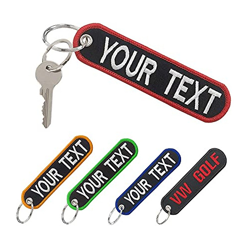 Personalized Keychain, Custom Embroidery Your Text On The Ke