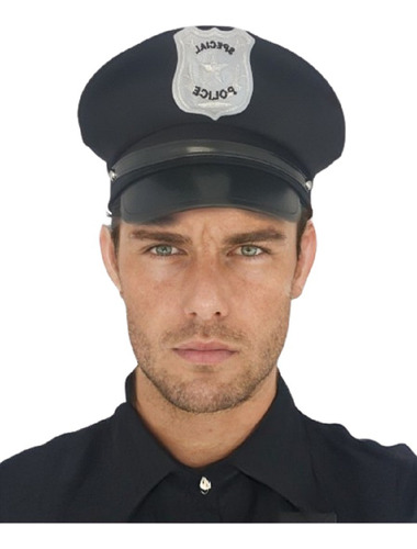Quepe (chapéu) Policial Fantasia Luxo - Adulto E Infantil
