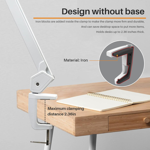 Lámpara De Escritorio Led De Arquitecto Con Abrazadera, Braz