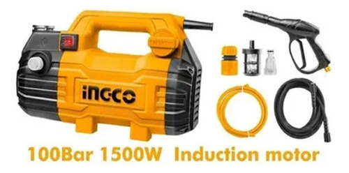 Hidrolavadora eléctrica Ingco HPWR15028 naranja de 1500W con 100bar de presión máxima 220V - 240V - 50Hz