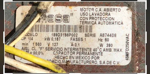 Motor De Lavadora Mabe (Usado)