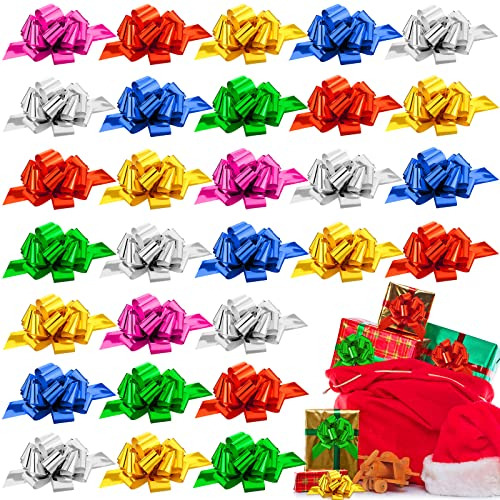 144 Lazos De Tirar Envolver Regalos De Navidad, 6 Color...