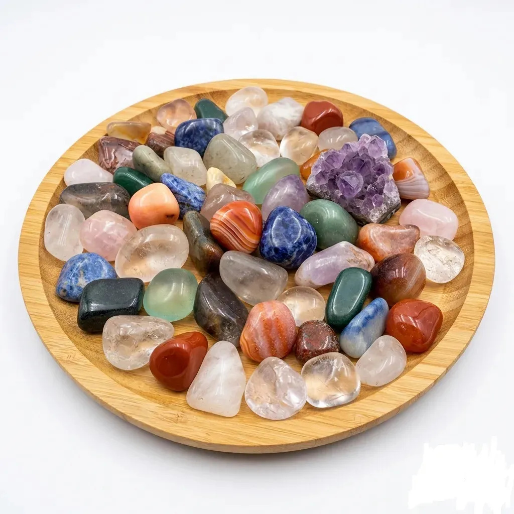 Pedra Rolada Sortida Mista Natural 1kg Artesanato Sortida Verde, Rosa, Azul, Roxo, Preto, Marrom, Amarelo, Lilas