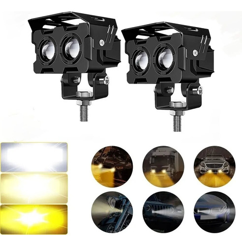 2pzs Faros Auxiliares Led Alta/baja Luz 120w Para Auto Moto