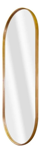 Espelho Oval Corpo Inteiro Com Moldura Metal 2,00x0,70 Luxo Cor da moldura Dourado