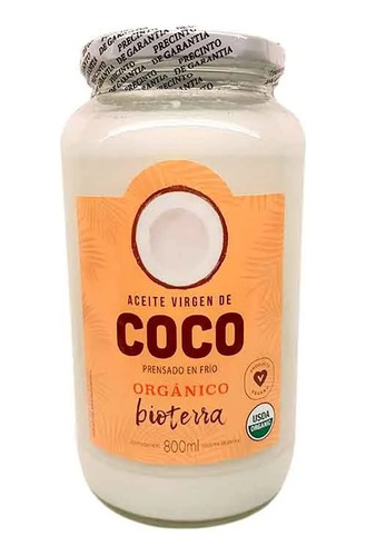 Aceite De Coco Virgen 800 Ml Bioterra
