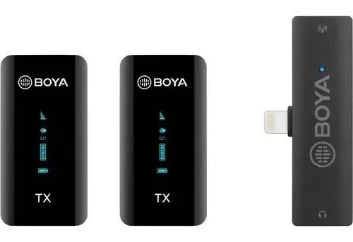 Micrófono Boya BY-XM6-S4 Lapela de 2,4 GHz negro para dispositivos iOS