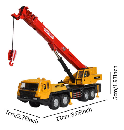 1:50 Crane De Grúas Camión Vehículo Ingeniería Rojo