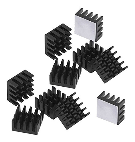 Easycargo 10pcs 14mm Disipador De Calor 14x14x7mm + Cinta Ad