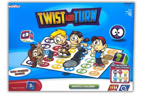 Twister De Mesa Con Tapete Para Familia Movimientos