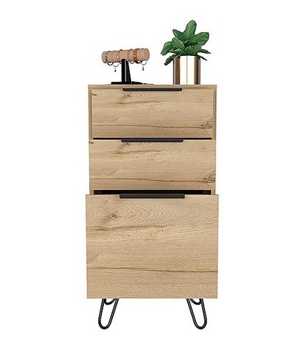 Comoda 3 Cajones Alta Concept D-91 45x35x90 Cm Duna+wengue
