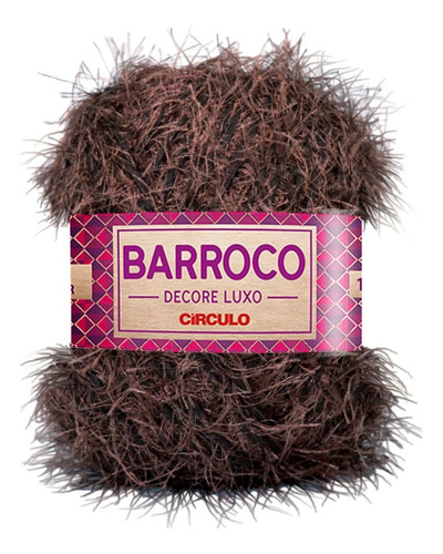 Barbante Barroco Decore Luxo Peludinho Círculo Crochê 280g Cor Chocolate