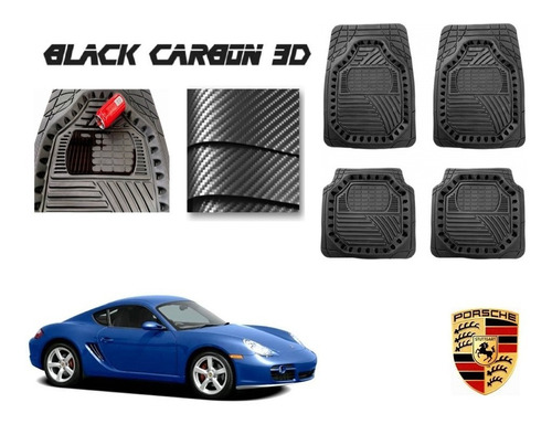 Tapetes Premium Black Carbon 3d Porsche Cayman 2005 A 2012