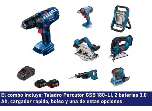 Taladro Percutor 18v Bosch Con Herramienta A Bateria Bosch