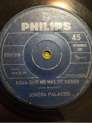 Vinilo Single De La Sonora Palacios Agua Que No Has De(u23