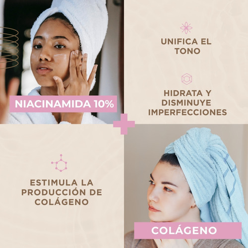 Imagen 3 de 6 de Crema Aclarante Facial 60ml. 10% Niacinamida, Colageno Tipo De Piel Todo Tipo De Piel