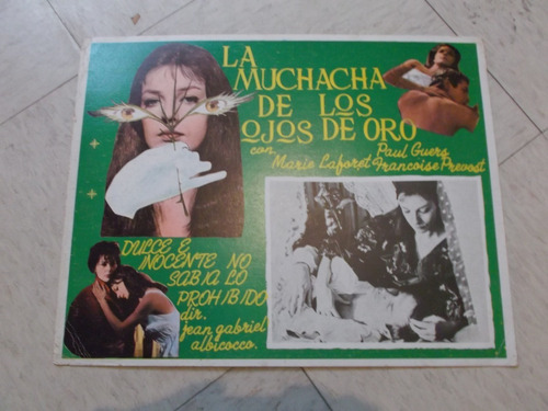 Antiguo Lobby Card De La Muchacha De Los Ojos De Oro!