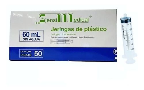 Jeringa 60ml Caja Con 50 Piezas Sin Aguja