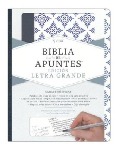 Biblia Nvi De Apuntes Blanco Y Azul Símil Piel 