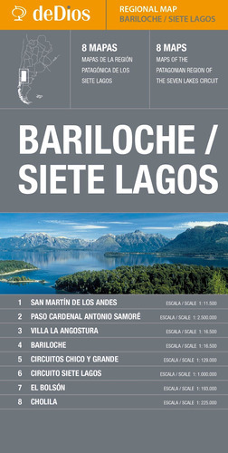 Bariloche / 7 Lagos - Regional Map - Segunda Edicion, De Julian De Dios. Editorial Dedios, Tapa Blanda En Español/inglés, 2022