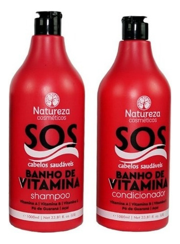  Kit Sos Banho De Vitamina Shampoo E Condicionador 2x1l