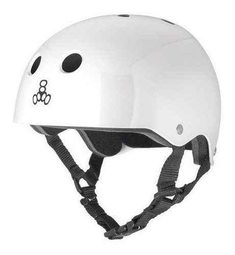 Casco Triple 8 - Color Blanco - Roller - Bici - Monopatín Color White glossy Talle Mediano