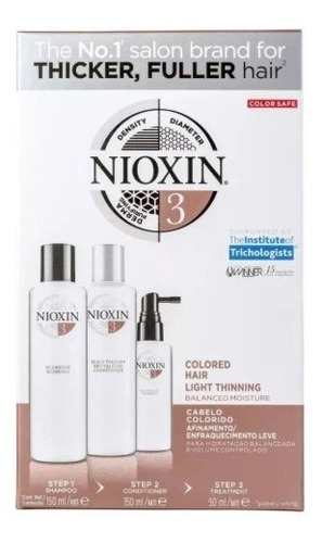 Kit Nioxin Hair System Nº 3 Sh 150ml Cond 150ml Scalp 40ml