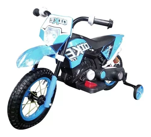 Mini Moto Motinha Elétrica Infantil Azul Cross 6v Luz Som