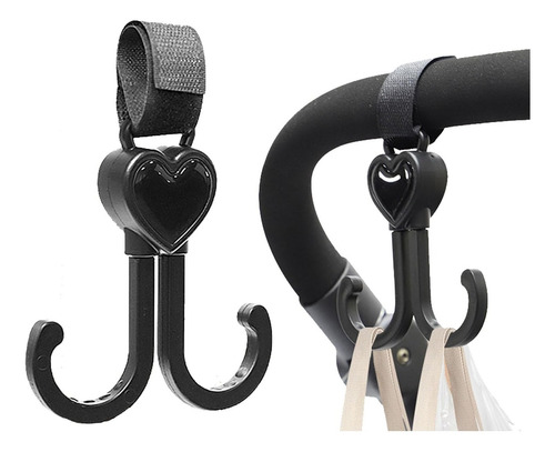 2x Ganchos Para Coche Bebé Giratorio 360 Colgador Mochilas