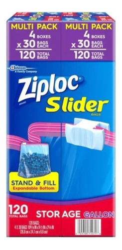 120 Bolsas Ziploc Slider Resellable Para Alimentos