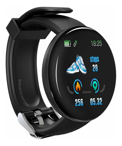Smartwatch Reloj Inteligente D18 Negro Pasos Caloria Fitness