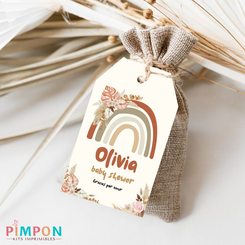 Kit Imprimible Arcoiris Boho 3 - Personalizado