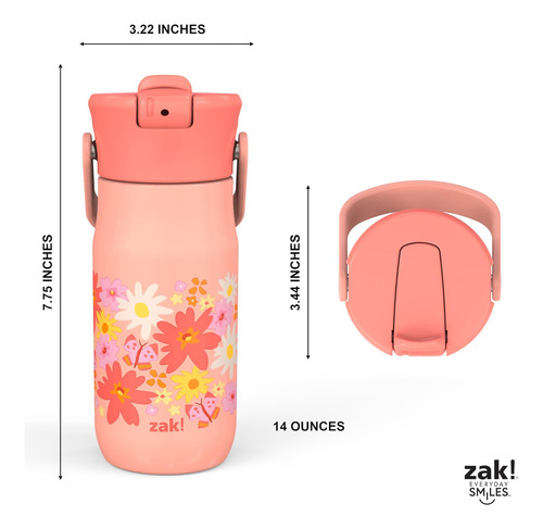 Zak Designs Harmony Kid Botella De Agua Para Viajes O En Cas