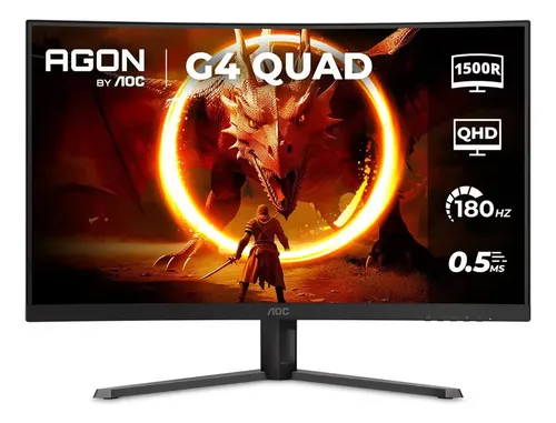 Monitor Gamer Curvo 32 Led Aoc Agon Cq32g4e/57 Qhd 180hz