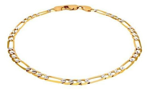 Pulsera Bizzarro Oro Amarillo Con Diamantado Platinado 14k