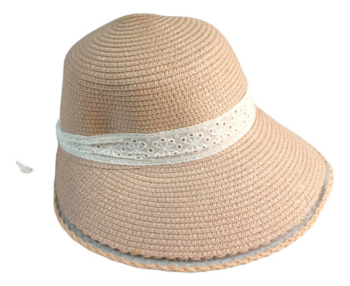 Sombrero De Ala Ancha Para Mujer Playa Verano Sol Con Moño