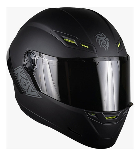 Casco Cerrado Para Moto Kov Forza Solido Negro Mate Tamaño del casco L (59-60 cm)